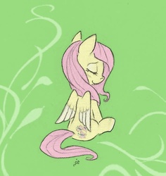 Size: 618x656 | Tagged: safe, artist:swiftcutter, fluttershy, pony, g4, female, solo, traditional art