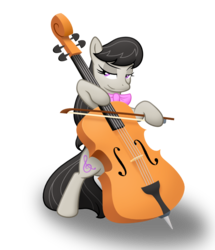 Size: 765x890 | Tagged: safe, artist:imdrunkontea, artist:vladimirmacholzraum, octavia melody, earth pony, pony, .svg available, bipedal, bow (instrument), bowtie, cello, cello bow, cutie mark, female, hooves, lidded eyes, mare, musical instrument, simple background, solo, svg, transparent background, vector