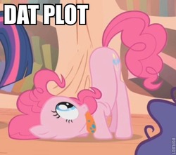 Size: 517x457 | Tagged: safe, edit, edited screencap, screencap, pinkie pie, earth pony, pony, bridle gossip, g4, season 1, balloonbutt, butt, caption, dat ass, female, image macro, mare, meme, out of context, plot, spitty pie, the ass was fat