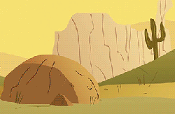 Size: 349x228 | Tagged: safe, screencap, little strongheart, buffalo, g4, over a barrel, animated, desert, female, looking at you, solo
