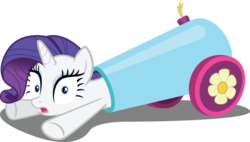 Size: 6290x3572 | Tagged: safe, artist:the-crusius, rarity, pony, unicorn, g4, spike at your service, female, mare, party cannon, pony cannonball, simple background, transparent background, vector