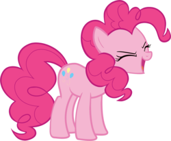 Size: 3098x2551 | Tagged: safe, pinkie pie, earth pony, pony, g4, actor allusion, eyes closed, female, flutteryay, mare, simple background, solo, transparent background, vector, yay