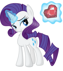 Size: 4770x5349 | Tagged: safe, artist:celine-artnsfw, artist:tim015, rarity, pony, g4, absurd resolution, female, fire ruby, magic, simple background, solo, telekinesis, transparent background, vector