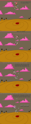 Size: 600x2400 | Tagged: safe, artist:homfrog, discord, g4, barely pony related, chaos, comic, cotton candy cloud, crossover, dipper pines, discorded, falling, gravity falls, mabel pines, male, pyramid