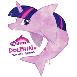 Size: 1000x1000 | Tagged: safe, artist:jopiter, twilight sparkle, dolphin, g4, dolphified, female, horn, maybe salmon, solo, species swap