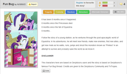 Size: 920x533 | Tagged: safe, fluttershy, pinkie pie, rarity, twilight sparkle, g4, fanfic, fimfiction, fun bug, hjsdgce, text