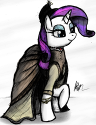 Size: 1024x1331 | Tagged: safe, artist:halfirepony, rarity, g4, beautiful ponies, clothes, dress, sketch, steampunk