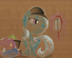 Size: 1024x820 | Tagged: safe, artist:getchanoodlewet, trixie, g4, hat, mirror