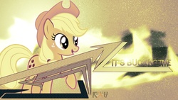 Size: 1920x1080 | Tagged: safe, artist:karl97885, applejack, g4, vector, wallpaper