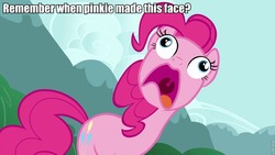 Size: 960x540 | Tagged: safe, edit, edited screencap, screencap, pinkie pie, earth pony, pony, g4, too many pinkie pies, clone, faic, female, mare, open mouth, pinkie clone, pinkie frogmouth, roflbot, solo