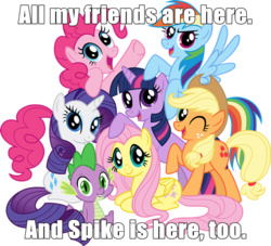 Size: 494x449 | Tagged: safe, edit, applejack, fluttershy, pinkie pie, rainbow dash, rarity, spike, twilight sparkle, g4, bait and switch, group shot, mane six, mane six opening poses, my friends and zoidberg, terry