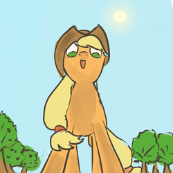 Size: 2400x2400 | Tagged: safe, applejack, g4, micro, pov