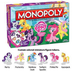 Size: 296x296 | Tagged: safe, applejack, fluttershy, pinkie pie, rainbow dash, rarity, twilight sparkle, g4, official, board game, canterlot, female, mane six, merchandise, monopoly, toy