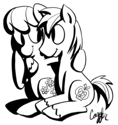 Size: 537x567 | Tagged: safe, artist:thecoggler, big macintosh, cheerilee, earth pony, pony, g4, male, ship:cheerimac, shipping, stallion, straight