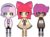 Size: 763x561 | Tagged: safe, artist:nekozneko, apple bloom, scootaloo, sweetie belle, human, g4, cutie mark crusaders, female, humanized, simple background, transparent background, wingding eyes