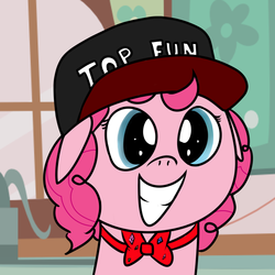 Size: 800x800 | Tagged: safe, pinkie pie, g4, baseball cap, hat, top gun