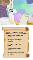 Size: 558x1000 | Tagged: safe, princess celestia, g4, code of the sith, letter, princess celestia's letters for the day, sith, star wars