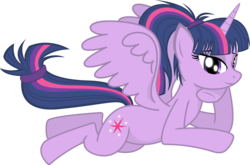 Size: 3620x2394 | Tagged: safe, artist:zuko42, twilight sparkle, alicorn, pony, g4, alternate hairstyle, backwards cutie mark, female, high ponytail, mare, ponytail, simple background, transparent background, twilight sparkle (alicorn), vector