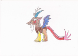 Size: 681x493 | Tagged: safe, artist:star dragon, discord, draconequus, g4, male, simple background, solo, traditional art, white background, younger