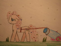 Size: 900x675 | Tagged: safe, pinkie pie, g4, female, party cannon, traditional art