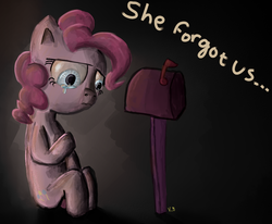 Size: 900x743 | Tagged: safe, artist:vovab, pinkie pie, g4, mailbox, sad