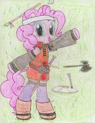 Size: 2512x3256 | Tagged: safe, artist:theculturewarrior, pinkie pie, g4, dressup, fire emblem, mia, parody