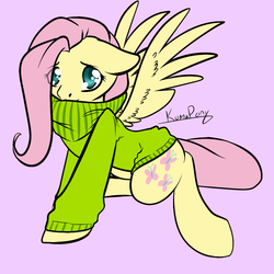 Size: 1000x1000 | Tagged: safe, artist:rainbowdrool, fluttershy, g4, bottomless, clothes, partial nudity, sweater, sweatershy