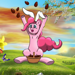 Size: 920x920 | Tagged: safe, pinkie pie, g4, chocolate, easter, easter basket, easter egg