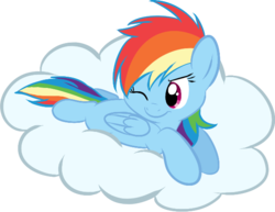 Size: 613x473 | Tagged: safe, artist:fizzy-dog, rainbow dash, pony, g4, cloud, cute, dashabetes, female, filly, filly rainbow dash, on a cloud, solo