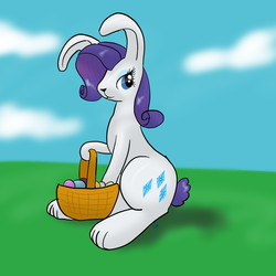 Size: 1000x1000 | Tagged: safe, artist:short circuit, rarity, rabbit, g4, bunnified, easter, rabbity, species swap