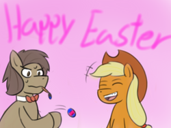 Size: 1200x900 | Tagged: safe, artist:noah garcia, applejack, doctor whooves, time turner, earth pony, pony, g4, doctor who, easter, egg, eleventh doctor, tumblr