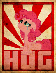 Size: 2725x3544 | Tagged: safe, artist:remi721, pinkie pie, earth pony, pony, g4, crying, female, poster, propaganda, solo