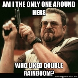 Size: 400x400 | Tagged: safe, human, double rainboom, am i the only one around here, barely pony related, gun, image macro, meme, meta, text, the big lebowski, walter sobchak