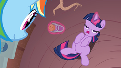 Size: 1600x900 | Tagged: safe, rainbow dash, twilight sparkle, double rainboom, g4, out of context