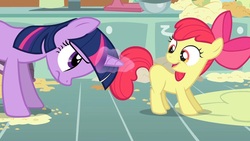 Size: 1280x720 | Tagged: safe, screencap, apple bloom, twilight sparkle, call of the cutie, g4, out of context