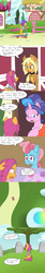 Size: 800x4800 | Tagged: safe, artist:jake heritagu, applejack, cookie crumbles, cup cake, scootaloo, earth pony, pony, comic:ask motherly scootaloo, g4, alternate hairstyle, clothes, comic, earring, feels, gravestone, graveyard, hairpin, implied death, motherly scootaloo, older, ponyville, road, scooter, sweatshirt, tree, tumblr