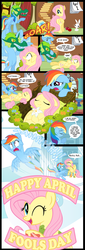 Size: 1000x2930 | Tagged: safe, artist:sketchyjackie, angel bunny, fluttershy, rainbow dash, pegasus, pony, rabbit, g4, animal, april fools, butt, comic, female, flower, funeral, heart attack, hilarious in hindsight, holding, mare, on back, playing dead, plot, prank, prankstershy, show accurate, wide eyes