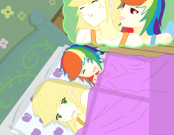 Size: 997x770 | Tagged: safe, artist:kyriena, applejack, rainbow dash, human, g4, female, humanized, lesbian, ship:appledash, shipping