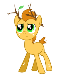 Size: 534x660 | Tagged: safe, edit, oc, oc only, oc:treebark, earth pony, pony, branches, colt, do or deer, fake antlers, male, simple background, solo, white background