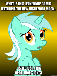 Size: 625x833 | Tagged: safe, lyra heartstrings, g4, conspiracy lyra, exploitable meme, image macro, meme