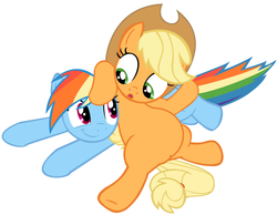 Size: 938x728 | Tagged: safe, applejack, rainbow dash, g4, female, lesbian, preggo jack, pregnant, pregnant edit, ship:appledash, shipping