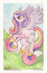 Size: 713x1100 | Tagged: safe, artist:jayelle-anderson, princess cadance, alicorn, pony, g4, female, mare, solo, traditional art