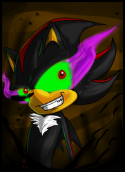 Size: 595x822 | Tagged: safe, artist:alvh-omega, crossover, dark magic, edgy, male, shadow the hedgehog, sombra eyes, sonic the hedgehog (series)