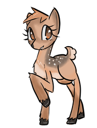 Size: 623x818 | Tagged: safe, oc, oc only, deer, fawn, concept art, do or deer, raised hoof, simple background, solo, white background