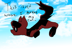 Size: 1024x768 | Tagged: safe, artist:thamutt, cloud, cloudy, deadpool, deadpool is best pony, falling, ponified