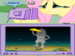 Size: 680x507 | Tagged: safe, fluttershy, g4, bender bending rodríguez, exploitable meme, fluttercry, futurama, male, remember me, statue, tv meme