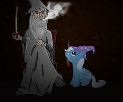Size: 1200x1000 | Tagged: safe, artist:anonimounanime, trixie, human, g4, crossover, gandalf, lord of the rings, pipe, smoking