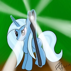 Size: 2800x2800 | Tagged: safe, artist:piotrb5e3, trixie, g4, crossover, lord of the rings, saruman, staff