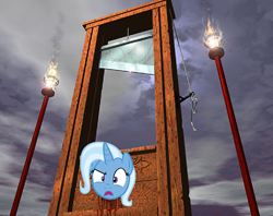 Size: 822x651 | Tagged: safe, trixie, pony, g4, blood, error x, execution, female, guillotine, imminent death, imminent decapitation, solo