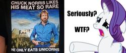 Size: 1920x815 | Tagged: safe, rarity, g4, chuck norris, clothes, t-shirt